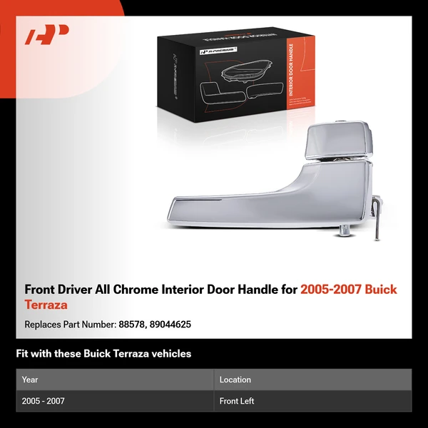 Front Driver All Chrome Interior Door Handle for 2005-2007 Buick Terraza