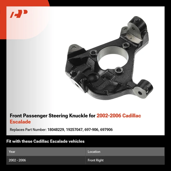 Front Passenger Steering Knuckle for 2002-2006 Cadillac Escalade