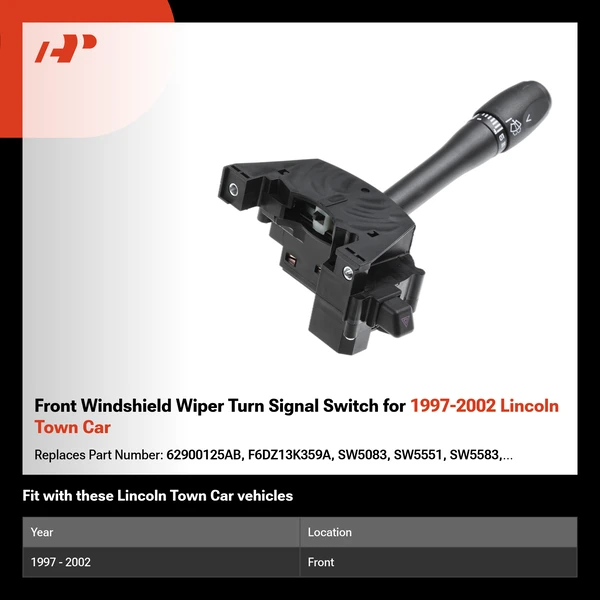 Front Windshield Wiper Turn Signal Switch for 1997-2002 Lincoln Town Car