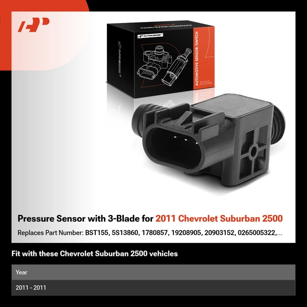 Pressure Sensor with 3-Blade for 2011 Chevrolet Suburban 2500