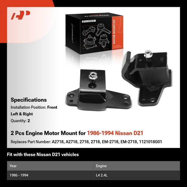 2 Pcs Engine Motor Mount for 1986-1994 Nissan D21