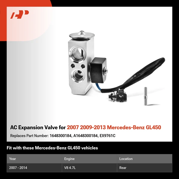 AC Expansion Valve for 2007 2009-2013 Mercedes-Benz GL450