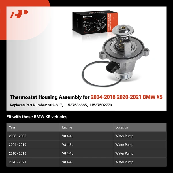 Thermostat Housing Assembly for 2004-2018 2020-2021 BMW X5