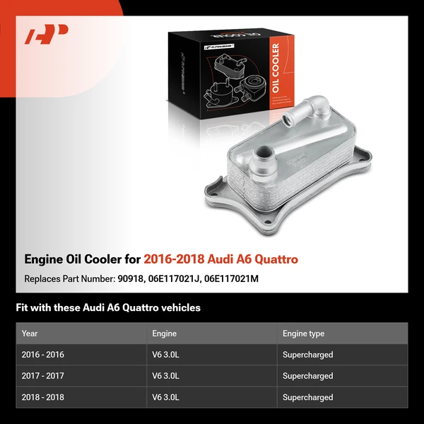 Engine Oil Cooler for 2016-2018 Audi A6 Quattro