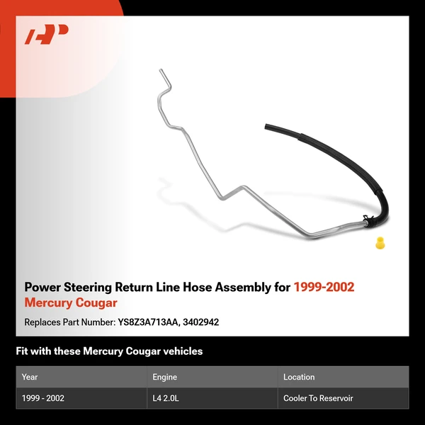 Power Steering Return Line Hose Assembly for 1999-2002 Mercury Cougar