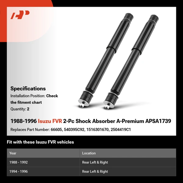 1988-1996 Isuzu FVR 2-Pc Shock Absorber A-Premium APSA1739