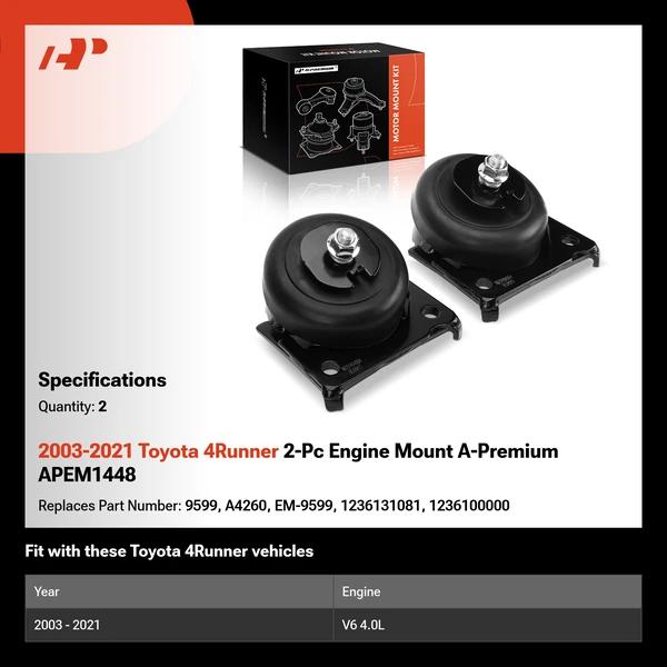 2003-2021 Toyota 4Runner 2-Pc Engine Mount A-Premium APEM1448