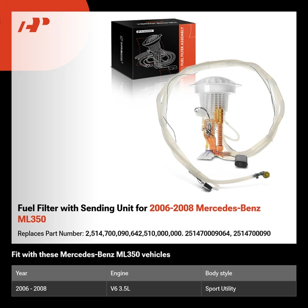 Fuel Filter with Sending Unit for 2006-2008 Mercedes-Benz ML350