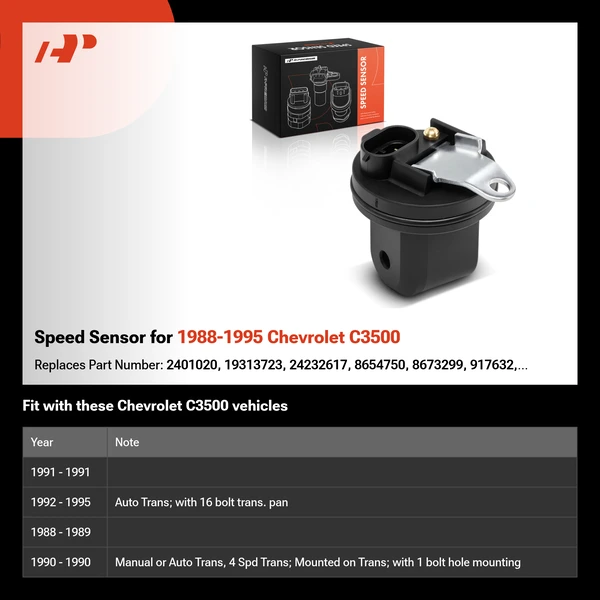 Speed Sensor for 1988-1995 Chevrolet C3500
