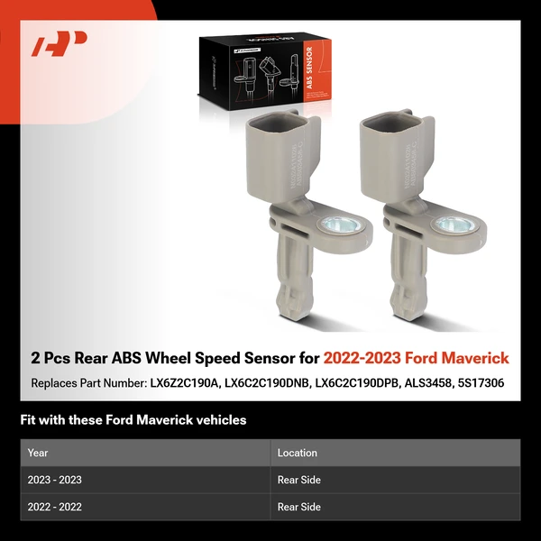 2 Pcs Rear ABS Wheel Speed Sensor for 2022-2023 Ford Maverick