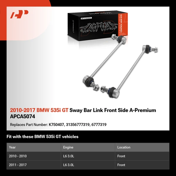 2010-2017 BMW 535i GT Sway Bar Link Front Side A-Premium APCA5074
