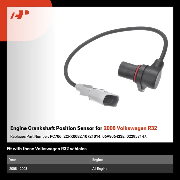 Engine Crankshaft Position Sensor for 2008 Volkswagen R32