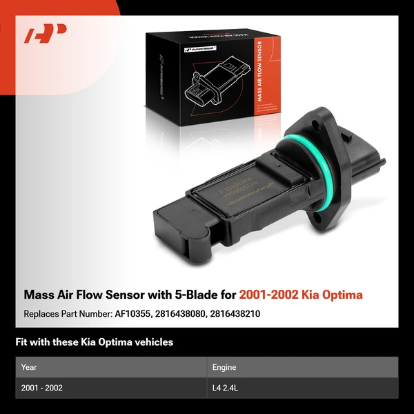 Mass Air Flow Sensor with 5-Blade for 2001-2002 Kia Optima