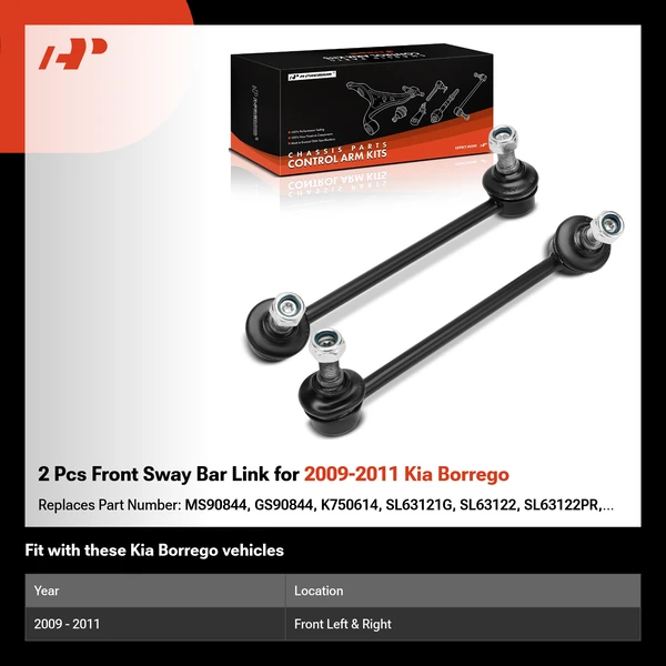 2 Pcs Front Sway Bar Link for 2009-2011 Kia Borrego