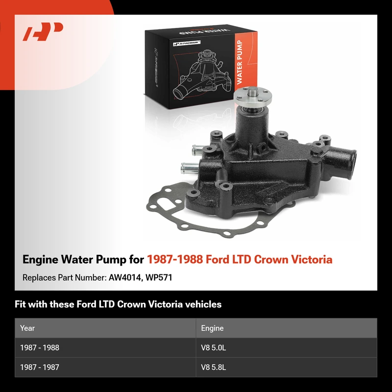 Engine Water Pump for 1987-1988 Ford LTD Crown Victoria