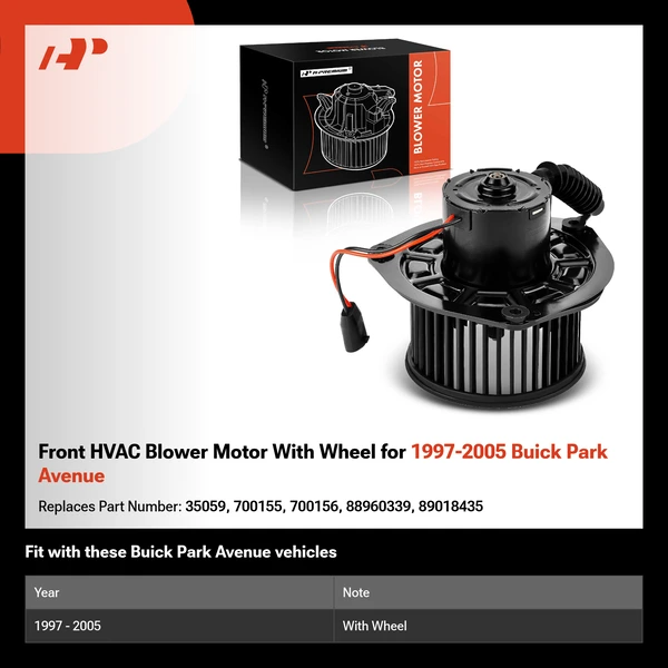 Front HVAC Blower Motor With Wheel for 1997-2005 Buick Park Avenue