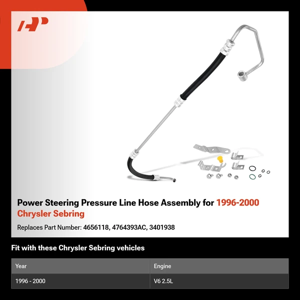 Power Steering Pressure Line Hose Assembly for 1996-2000 Chrysler Sebring