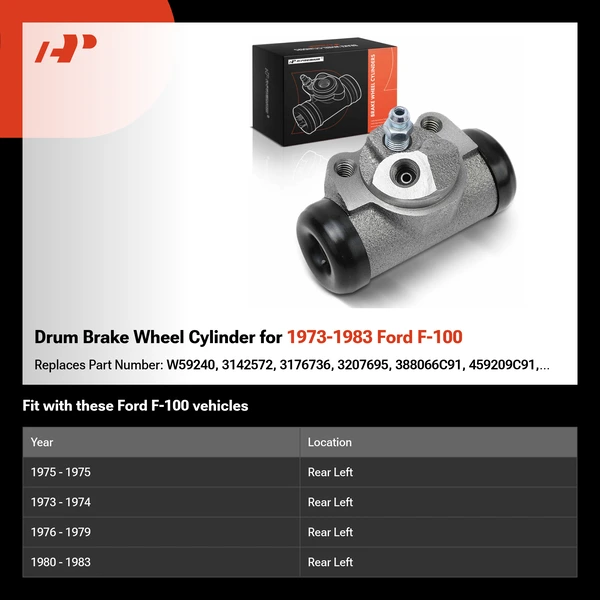 Drum Brake Wheel Cylinder for 1973-1983 Ford F-100