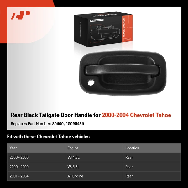 Rear Black Tailgate Door Handle for 2000-2004 Chevrolet Tahoe