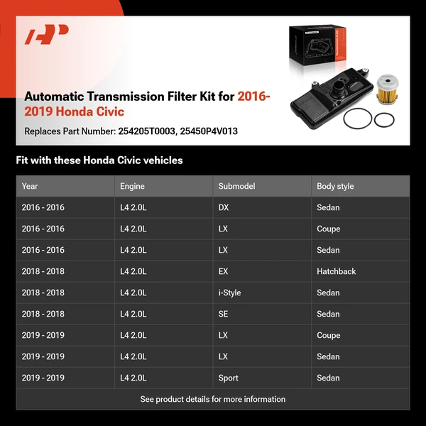 Automatic Transmission Filter Kit for 2016-2019 Honda Civic