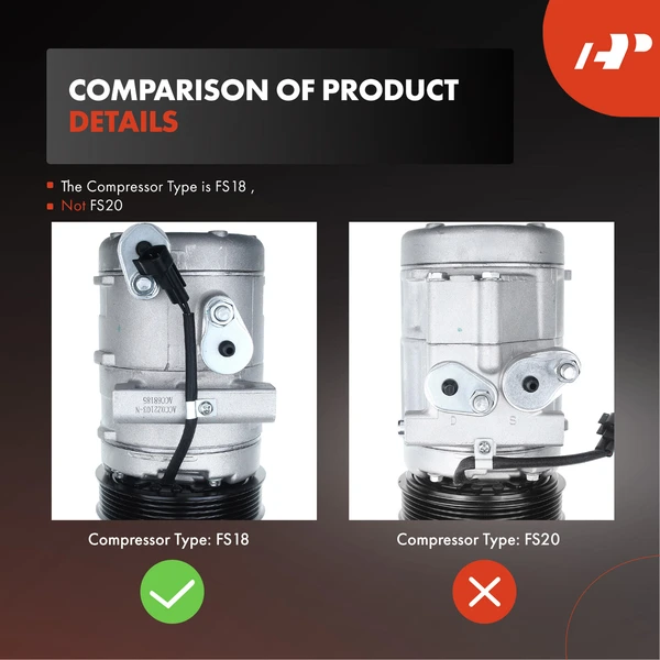 AC Compressor with Clutch with 6-Groove Pulley A-Premium APACC414