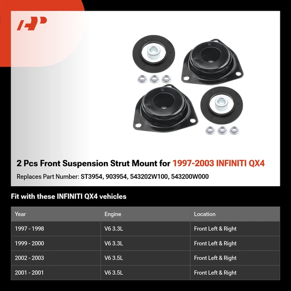 2 Pcs Front Suspension Strut Mount for 1997-2003 INFINITI QX4