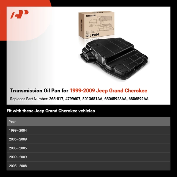 Transmission Oil Pan for 1999-2009 Jeep Grand Cherokee