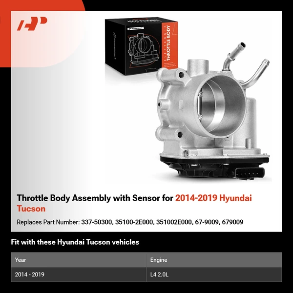 Throttle Body Assembly with Sensor for 2014-2019 Hyundai Tucson