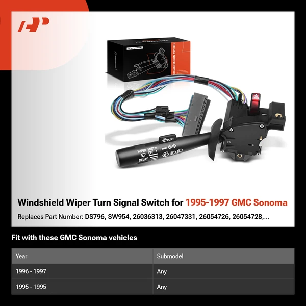 Windshield Wiper Turn Signal Switch for 1995-1997 GMC Sonoma