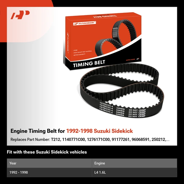 Engine Timing Belt for 1992-1998 Suzuki Sidekick