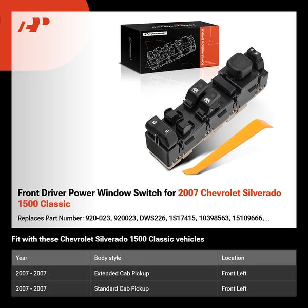 Front Driver Power Window Switch for 2007 Chevrolet Silverado 1500 Classic