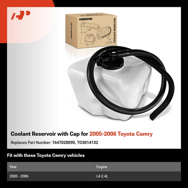 Coolant Reservoir with Cap for 2005-2006 Toyota Camry