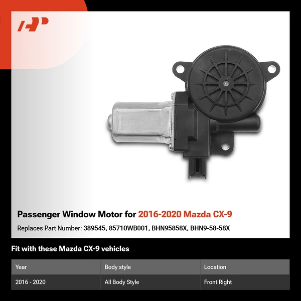 Passenger Window Motor for 2016-2020 Mazda CX-9
