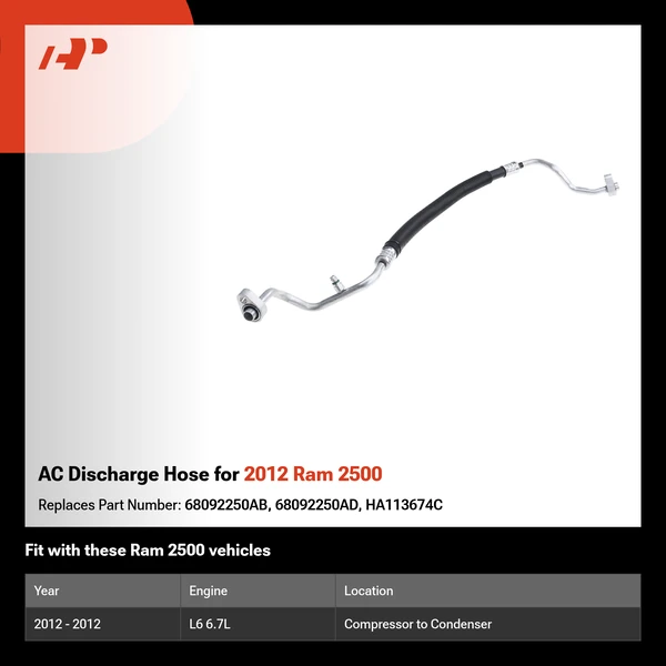 AC Discharge Hose for 2012 Ram 2500