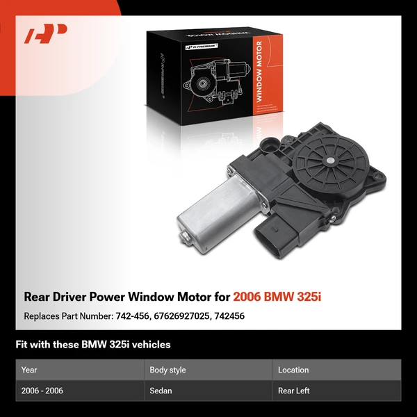 Rear Driver Power Window Motor for 2006 BMW 325i