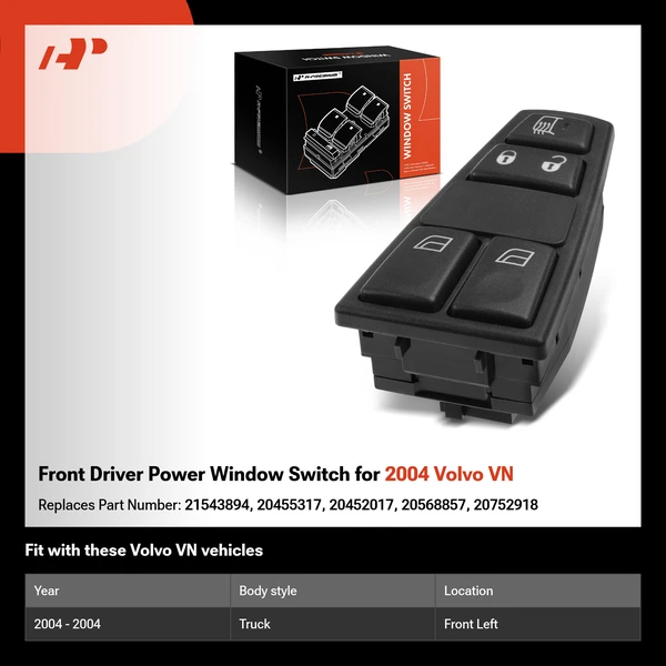 Front Driver Power Window Switch for 2004 Volvo VN