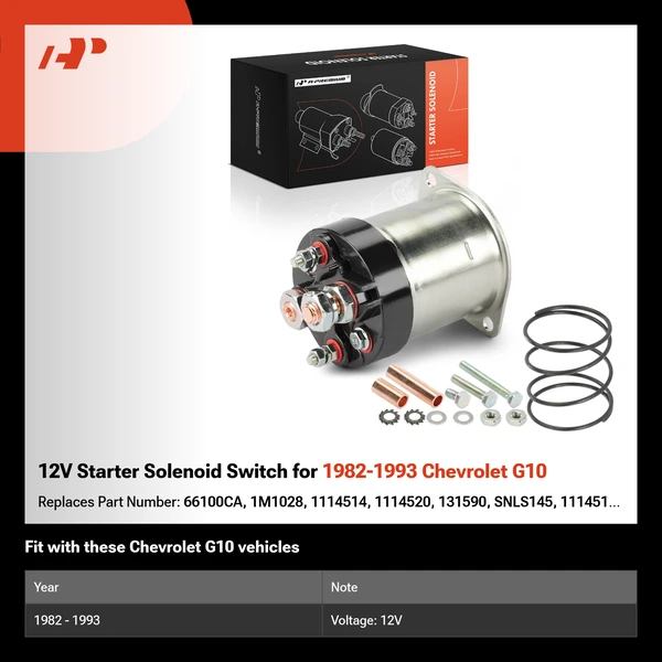 12V Starter Solenoid Switch for 1982-1993 Chevrolet G10