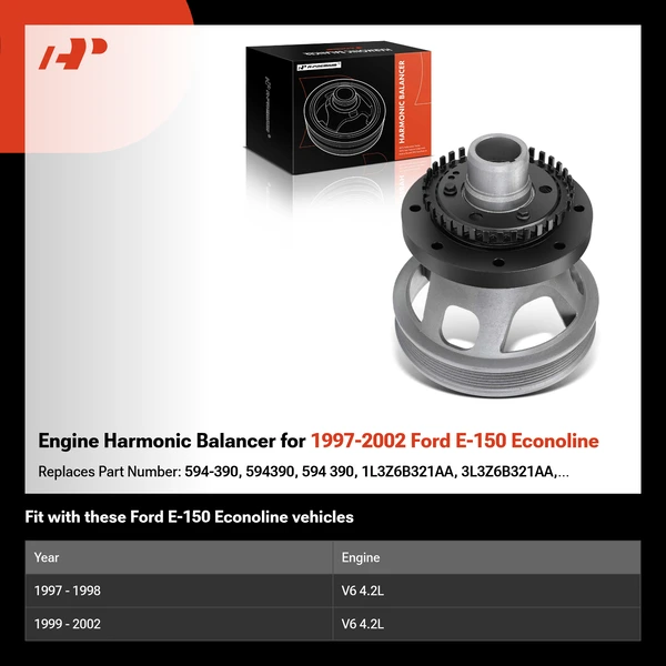 Engine Harmonic Balancer for 1997-2002 Ford E-150 Econoline