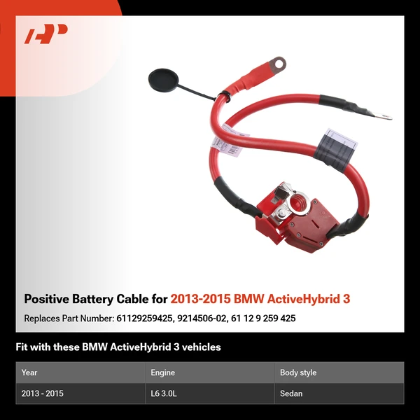 Positive Battery Cable for 2013-2015 BMW ActiveHybrid 3