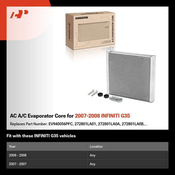 AC A/C Evaporator Core for 2007-2008 INFINITI G35