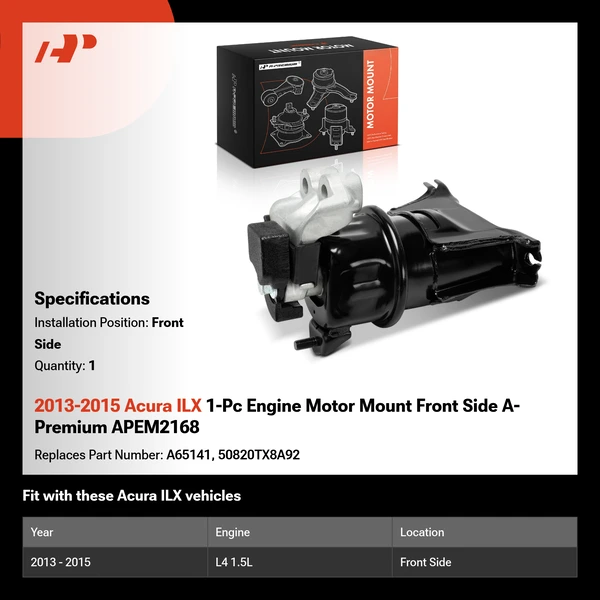 2013-2015 Acura ILX 1-Pc Engine Motor Mount Front Side A-Premium APEM2168