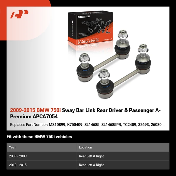 2009-2015 BMW 750i Sway Bar Link Rear Driver & Passenger A-Premium APCA7054