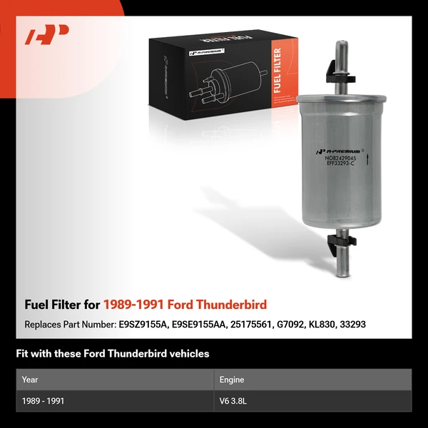 Fuel Filter for 1989-1991 Ford Thunderbird