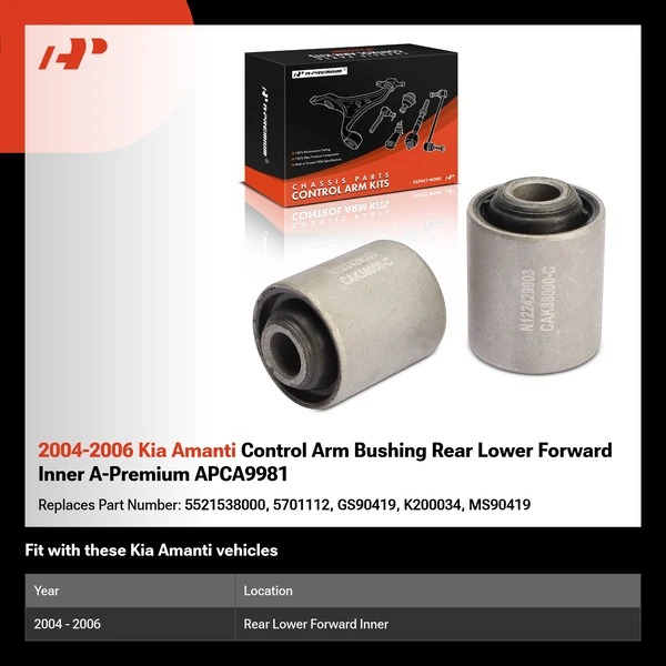 2004-2006 Kia Amanti Control Arm Bushing Rear Lower Forward Inner A-Premium APCA9981