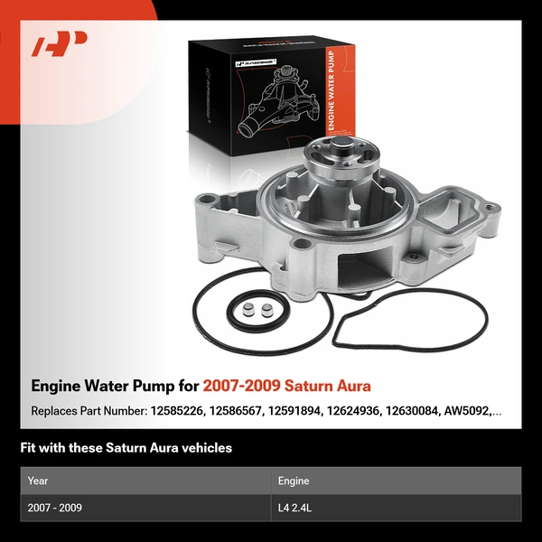 Engine Water Pump for 2007-2009 Saturn Aura