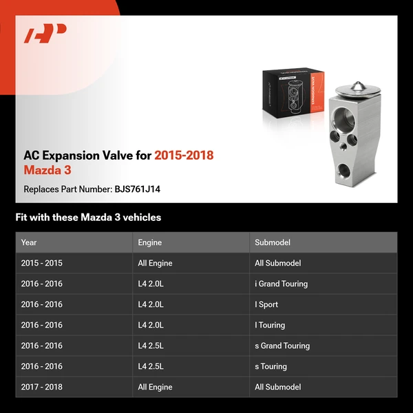 AC Expansion Valve for 2015-2018 Mazda 3