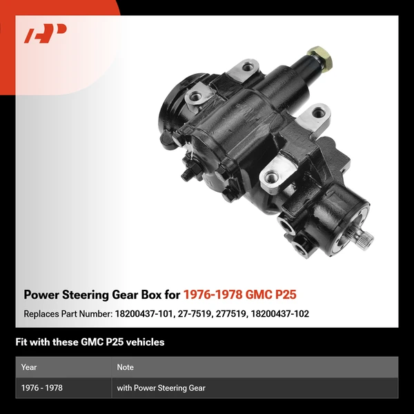 Power Steering Gear Box for 1976-1978 GMC P25