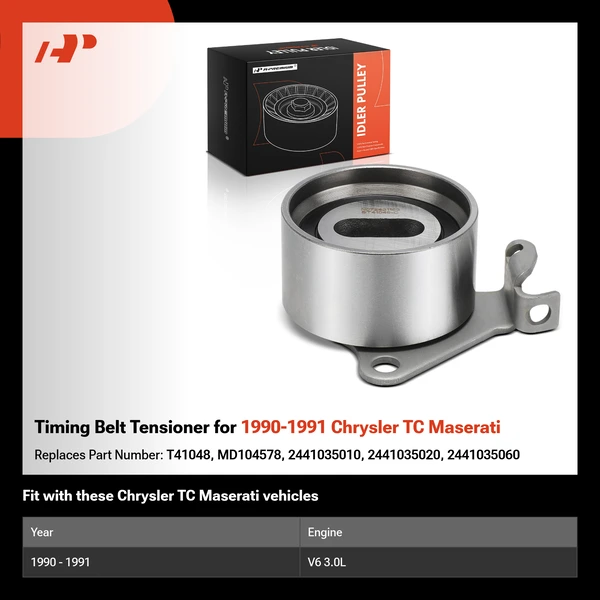 Timing Belt Tensioner for 1990-1991 Chrysler TC Maserati