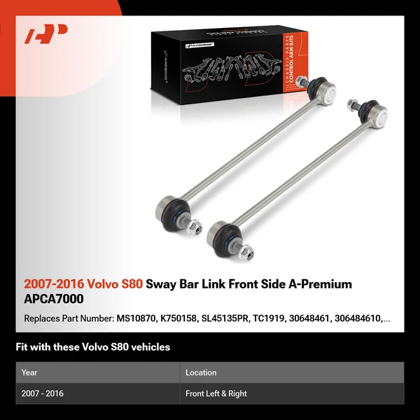 2007-2016 Volvo S80 Sway Bar Link Front Side A-Premium APCA7000