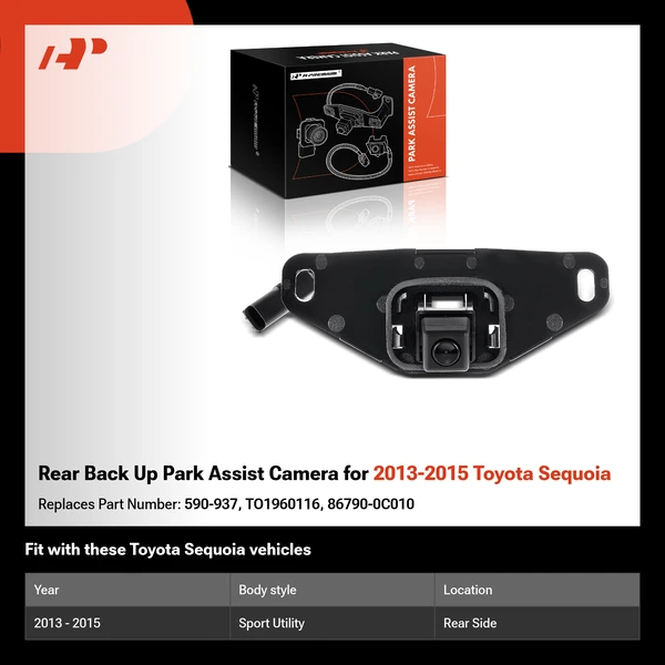 Rear Back Up Park Assist Camera for 2013-2015 Toyota Sequoia